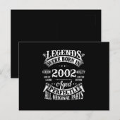 2002年生まれの伝説のヴィンテージTシャツ誕生日 ポストカード (正面/裏面)