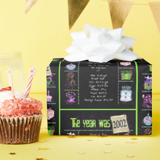 2002年生まれの年のトリビア ラッピングペーパー (誕生日パーティー)