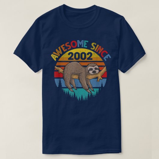 2002年素晴らし以来スロース誕生日20歳Bir Tシャツ (デザイン正面)