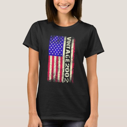 2002年製 アメリカ国旗 20歳の誕生日 Tシャツ (正面)