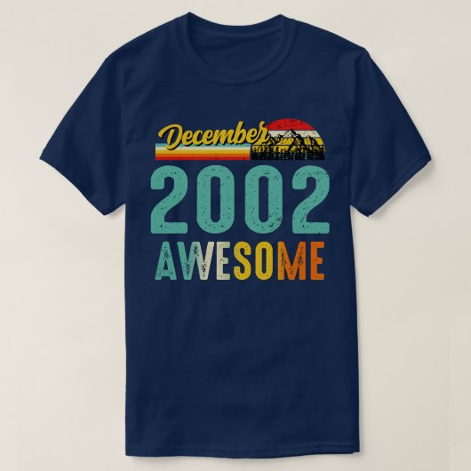 2002年12月誕生日ギフトシャツヴィンテージ12月 Tシャツ (デザイン正面)