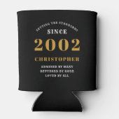 2002年21日生まれ生誕2002年氏名ブラック金ゴールド追加 缶クーラー (裏面)