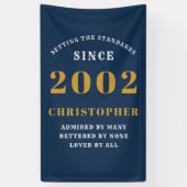 2002年21日生まれ生誕2002年Blue金ゴールドの追加 横断幕 (縦)