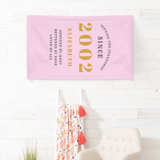 2002年21日生まれ生誕2002年Pink Grayを追加 横断幕 (インサイチュ)