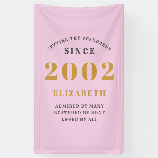 2002年21日生まれ生誕2002年Pink Grayを追加 横断幕 (縦)