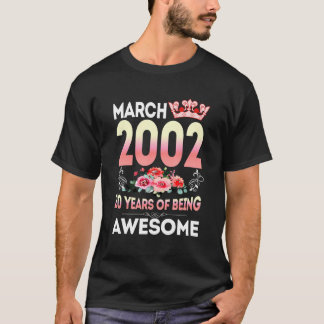 2002年3月シャツ20歳20誕生日女の子 Tシャツ