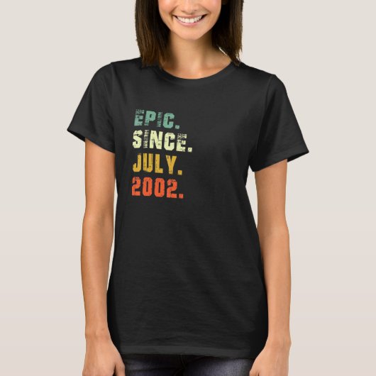 2002年7月から続く20歳の20回目の誕生日は最高 Tシャツ (正面)