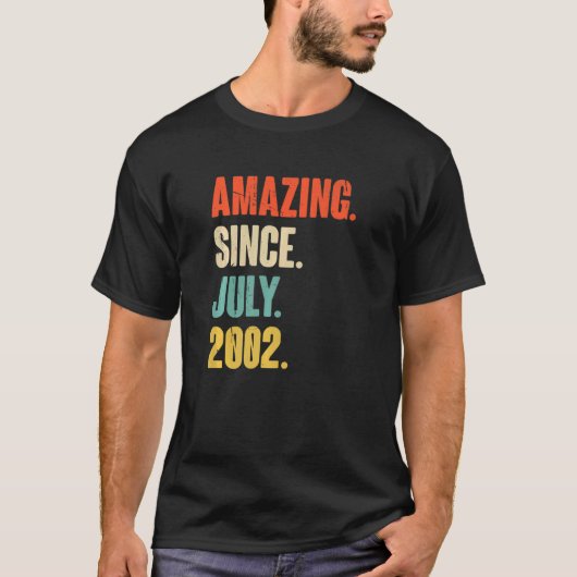 2002年7月20歳20歳の誕生日から素晴らしい Tシャツ (正面)