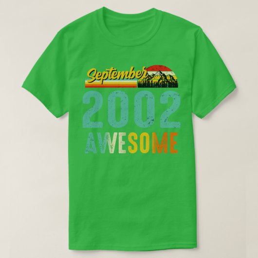 2002年9月誕生日ギフトシャツヴィンテージ9月 Tシャツ (デザイン正面)