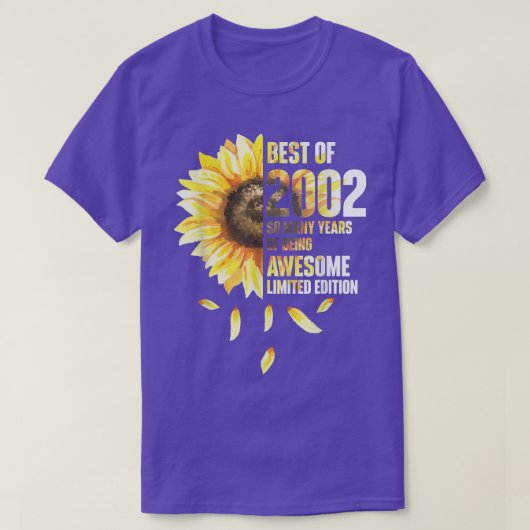 2002最高の年のひまわり誕生誕生日年 Tシャツ (デザイン正面)