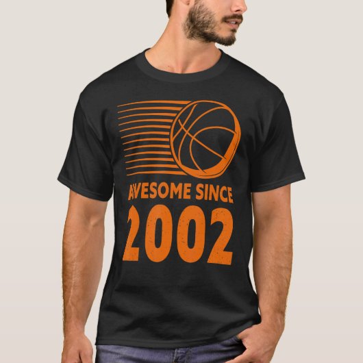 2002素晴らし年からバスケットボール20誕生日 Tシャツ (正面)