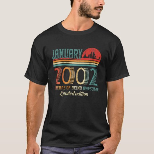 2002素晴らし年1月20歳生まれ後 Tシャツ (正面)