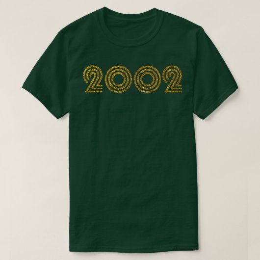 2002誕生年グリッター効果 Tシャツ (デザイン正面)