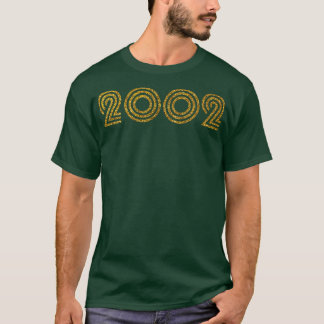 2002誕生年グリッター効果 Tシャツ