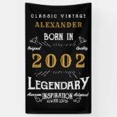 2002 パーソナライズされた 21st誕生日の名前を追加する伝説 横断幕 (縦)