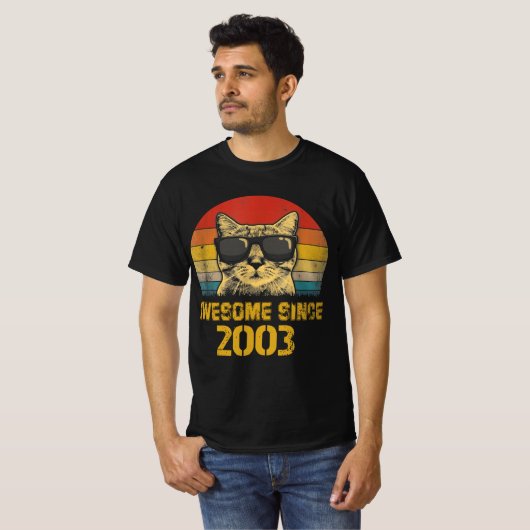 2003年以素晴らし来誕生日ギフト猫好き2003 Tシャツ (正面フル)