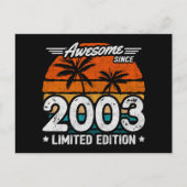 2003年生まれ限定レトロかっこいい2003年から ポストカード (正面)