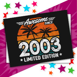2003年生まれ限定版レトロかっこいい2003年から ポストカード
