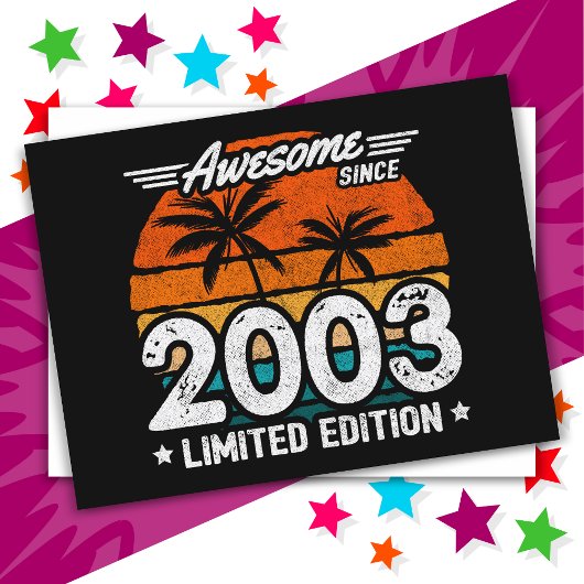 2003年生まれ限定版レトロかっこいい2003年から ポストカード