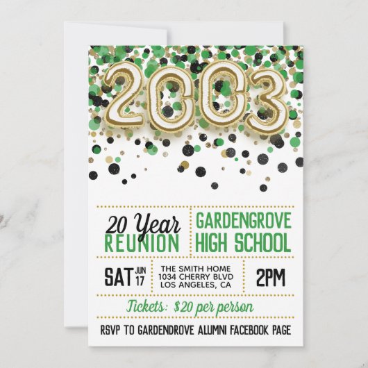 2003年高等学校大学懇親会招待状 招待状 (正面)