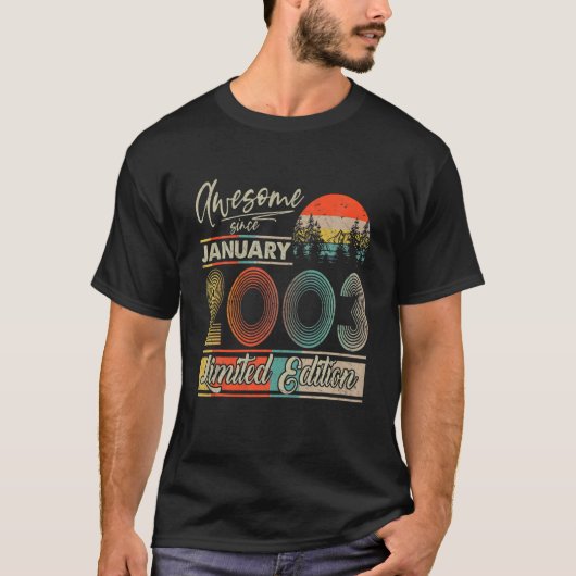 2003年1月ヴィンテージレトロ19歳Yrs Old,19番目の誕生日 Tシャツ (正面)