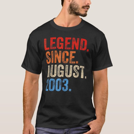 2003年18歳威厳がある生以来19歳の伝説 Tシャツ (正面)