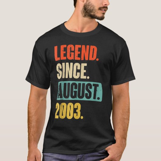 2003年18歳威厳がある生以来19歳の伝説 Tシャツ (正面)