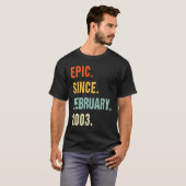 2003年2月から20年 20歳のお誕生日おめでとう Tシャツ (正面フル)