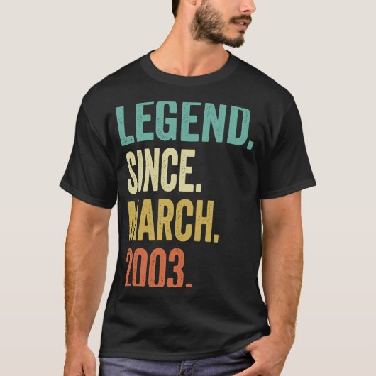 2003年3月20誕生日以来20年 Tシャツ (正面)