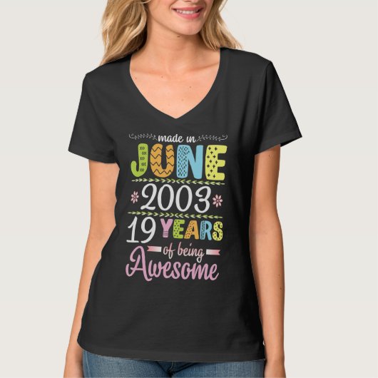 2003年6月に作られた花誕生日19歳Bei Tシャツ (正面)