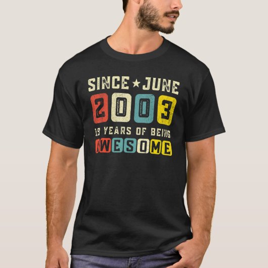 2003年6月以素晴らし降19誕生日ヴィンテージ Tシャツ (正面)