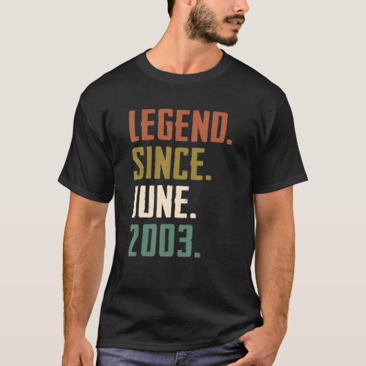 2003年6月19誕生日以来19歳の伝説 Tシャツ (正面)