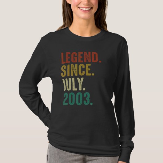 2003年7月以来19歳の誕生日伝説 Tシャツ (正面)