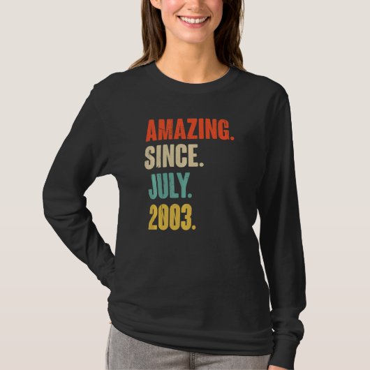 2003年7月19歳19歳の誕生日から素晴らしい Tシャツ (正面)