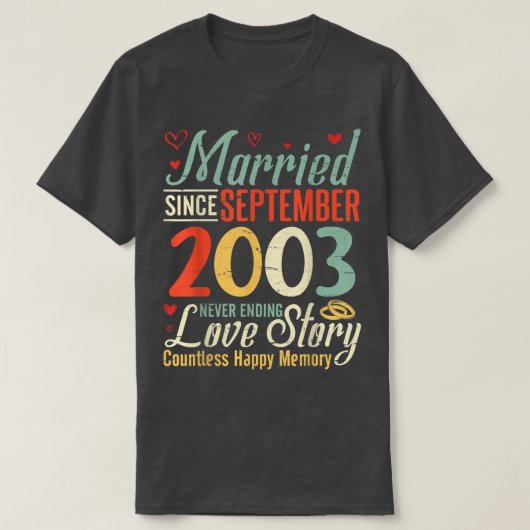 2003年9月結婚  愛は永遠に Tシャツ (デザイン正面)