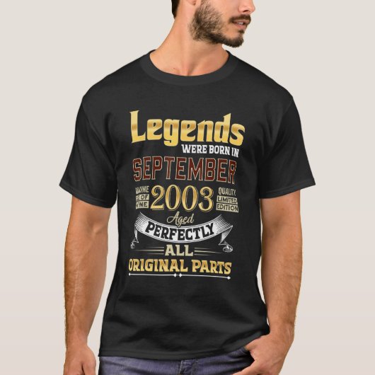 2003年9月19歳19歳誕生日レジェンズワー Tシャツ (正面)