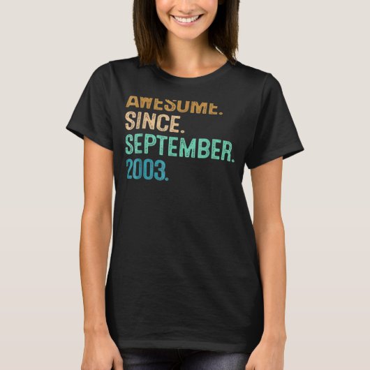 2003年9月19素晴らし日以来19歳 Tシャツ (正面)