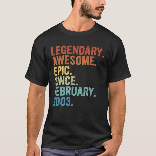 2003素晴らし年2月20日誕生日クラシック Tシャツ (正面)