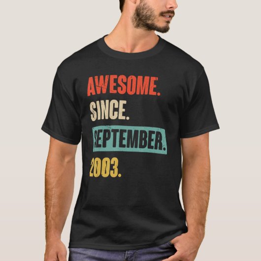 2003素晴らし年9月20日誕生日20年 Tシャツ (正面)
