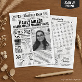 2004カスタム年新聞紙誕生日カードのトレンド シーズンカード