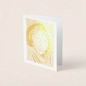 2004ゴールドフォイルの自分の鉛筆スケッチ 箔カード (正面)