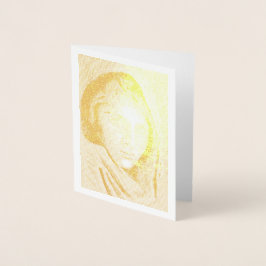 2004ゴールドフォイルの自分の鉛筆スケッチ 箔カード