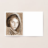 2004ゴールドフォイルの自分の鉛筆スケッチ 箔カード (内部)