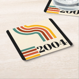 2004レトロヴィンテージポスターマイルストーン誕生日 スクエアペーパーコースター