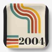 2004レトロヴィンテージポスターマイルストーン誕生日 ペーパープレート (正面)