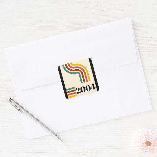 2004レトロヴィンテージポスターマイルストーン21歳の誕生日 スクエアシール (封筒)