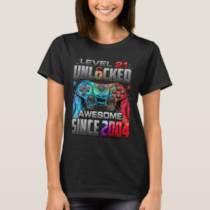 2004年からスゴイ21歳の誕生日おめでとう Level 21 アンロック Tシャツ