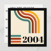 2004年レトロストライプヴィンテージポスター21歳 招待状 (正面/裏面)