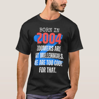 2004年生まれのズーマー Z世代 男女兼用 幽默 諷刺 Tシャツ