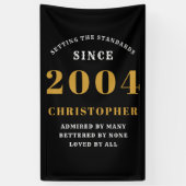 2004年生まれ　21歳誕生日おめでとう　名前：ブラックゴールド 横断幕 (縦)